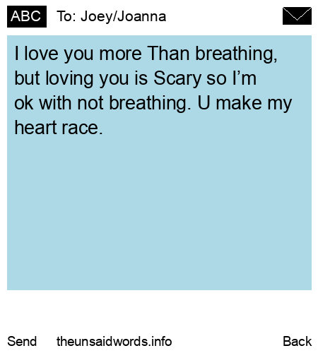 unsent message to Joey/Joanna