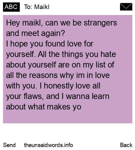 unsent message to Maikl
