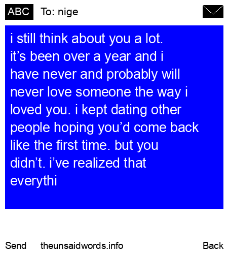 unsent message to nige