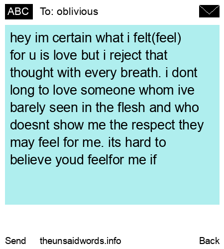 unsent message to oblivious