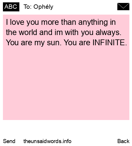 unsent message to Ophély