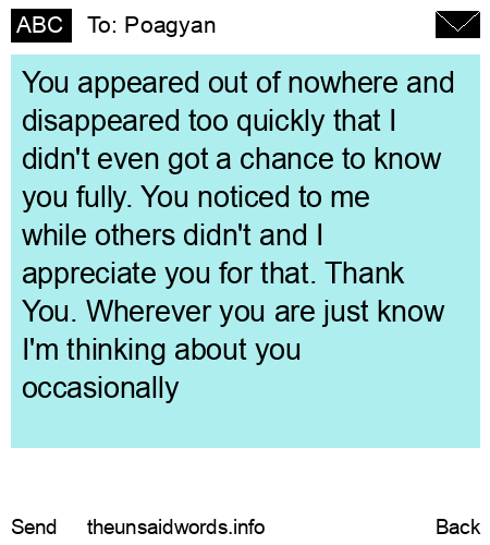 unsent message to Poagyan