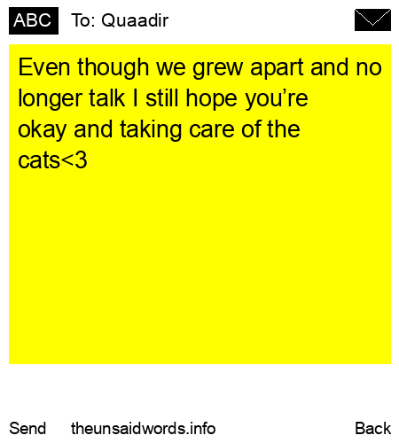 unsent message to Quaadir