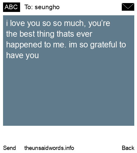 unsent message to seungho