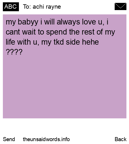 unsent message to achi rayne
