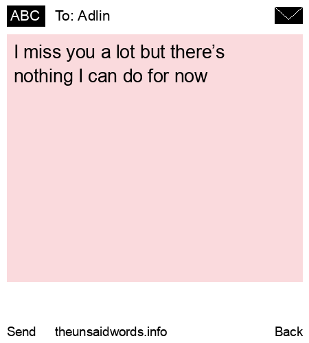 unsent message to Adlin
