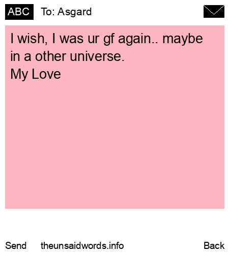 unsent message to Asgard