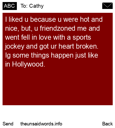 unsent message to Cathy