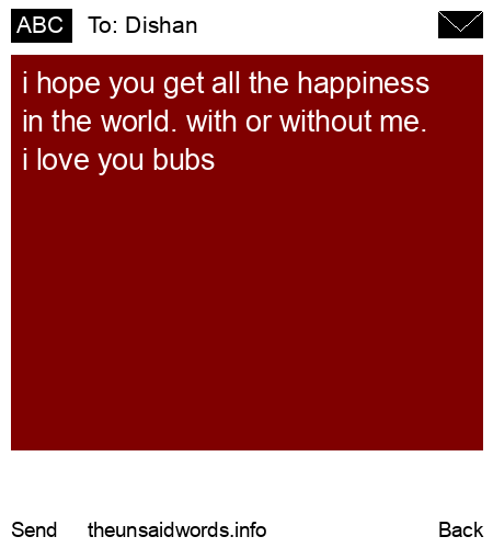 unsent message to Dishan