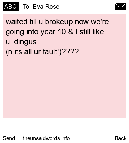 unsent message to Eva Rose