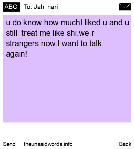 unsent message to Jah' nari