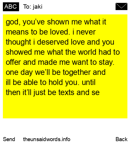 unsent message to jaki