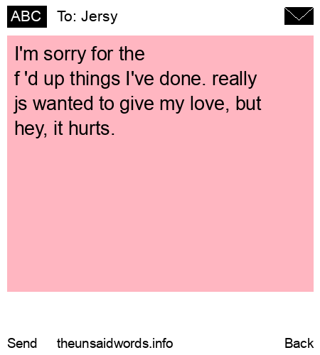 unsent message to Jersy