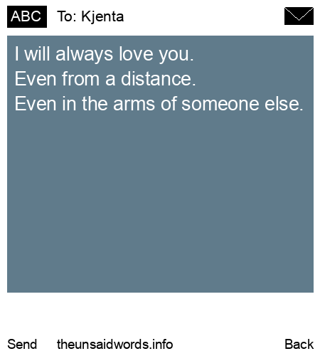 unsent message to Kjenta