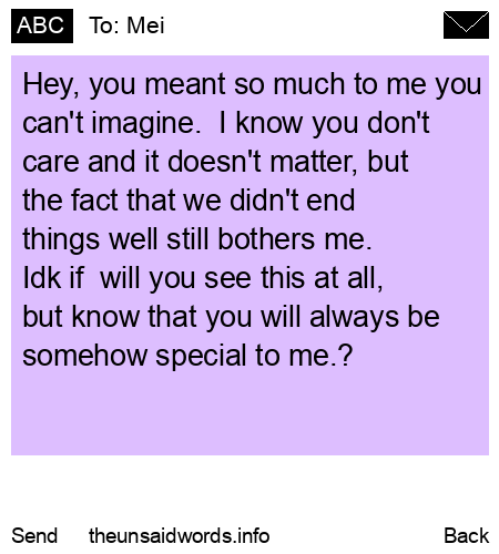 unsent message to Mei