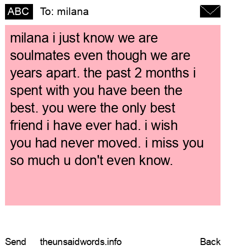 unsent message to milana