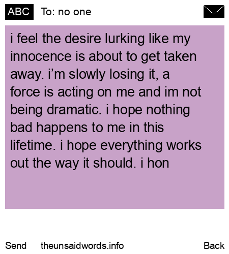 unsent message to no one