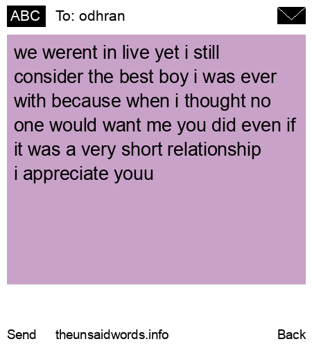 unsent message to odhran