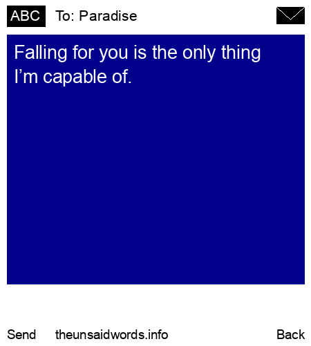 unsent message to Paradise