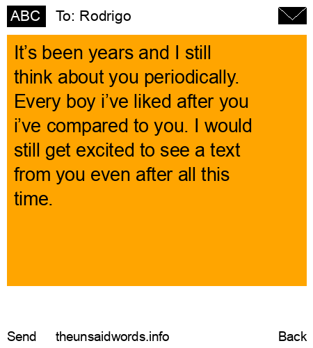 unsent message to Rodrigo