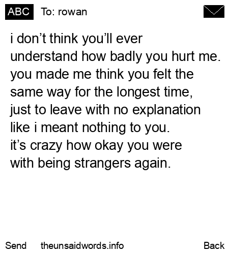 unsent message to rowan