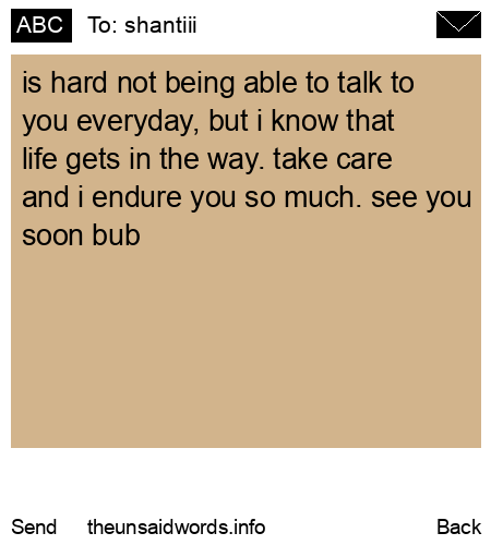 unsent message to shantiii