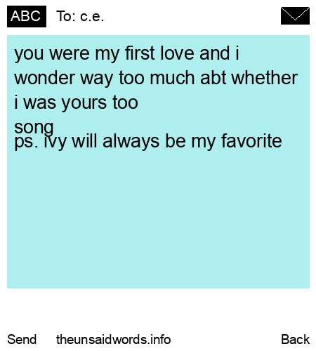 unsent message to c.e.