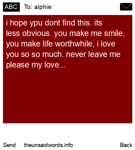unsent message to alphie