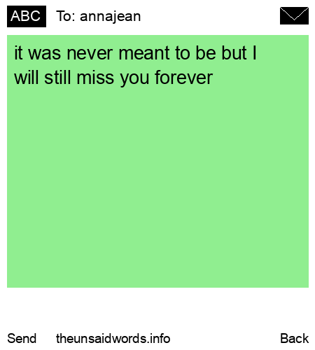 unsent message to annajean