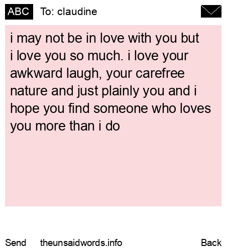 unsent message to claudine