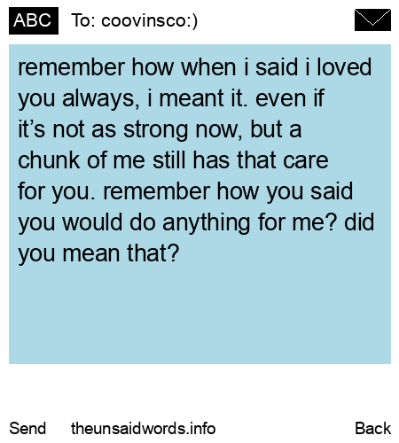 unsent message to coovinsco:)