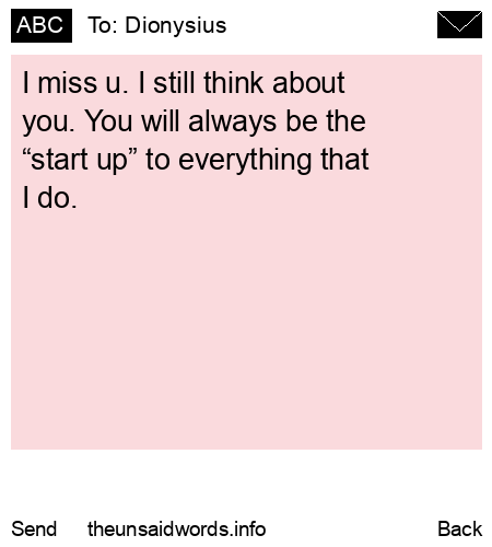 unsent message to Dionysius 