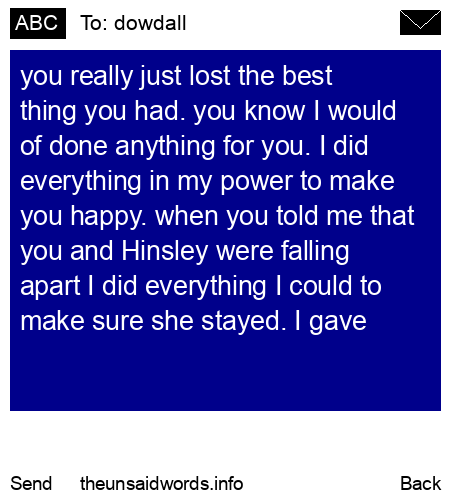 unsent message to dowdall