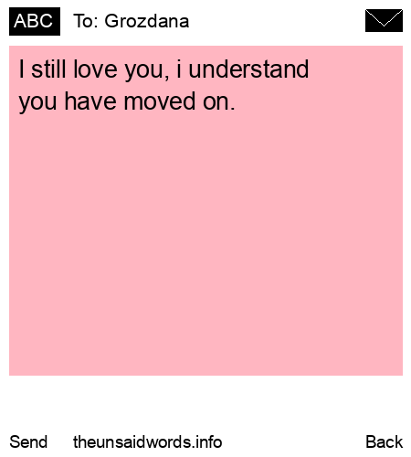 unsent message to Grozdana