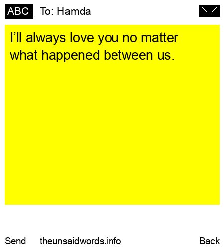 unsent message to Hamda