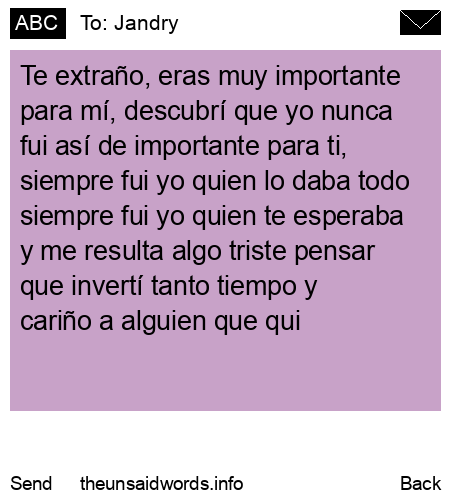 unsent message to Jandry