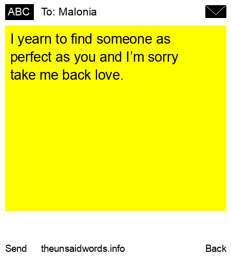 unsent message to Malonia