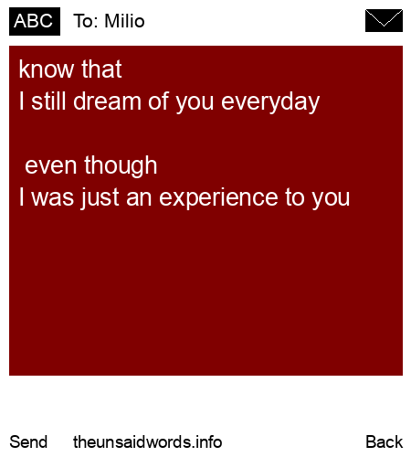 unsent message to Milio
