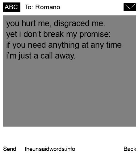 unsent message to Romano