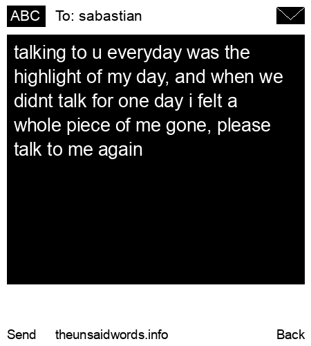 unsent message to sabastian