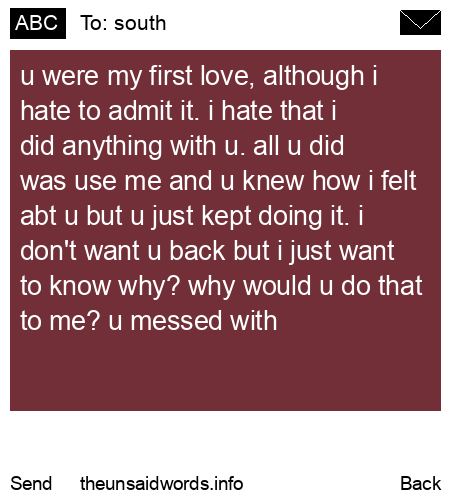 unsent message to south