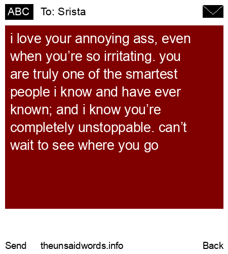 unsent message to Srista