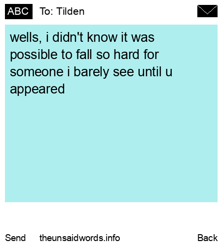 unsent message to Tilden