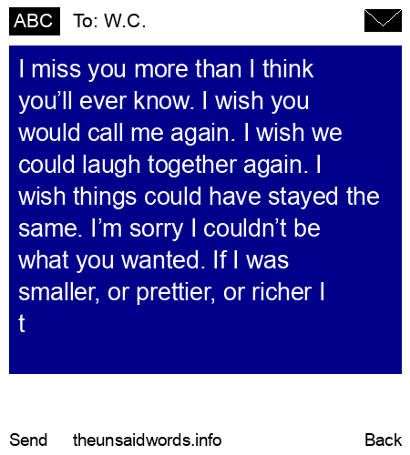 unsent message to W.C.