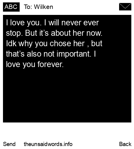 unsent message to Wilken
