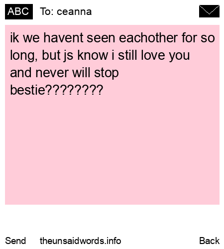 unsent message to ceanna