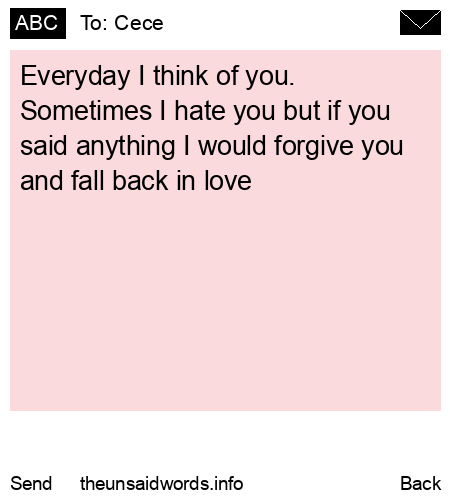 unsent message to Cece