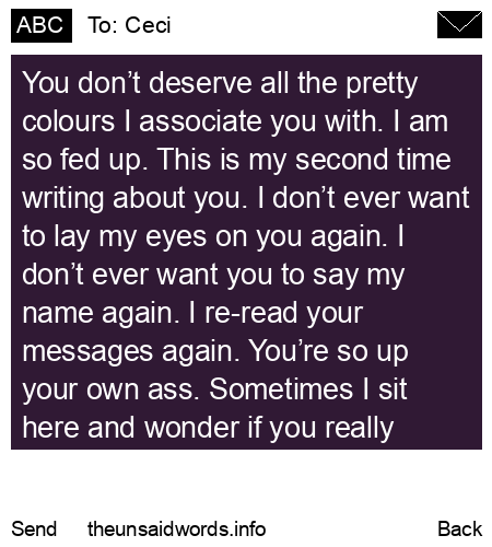 unsent message to Ceci