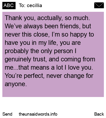 unsent message to cecillia