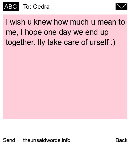 unsent message to Cedra